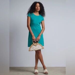 New York & Co. | Twist-Back Shift Dress - City Knits Seas of Teal Size XXL